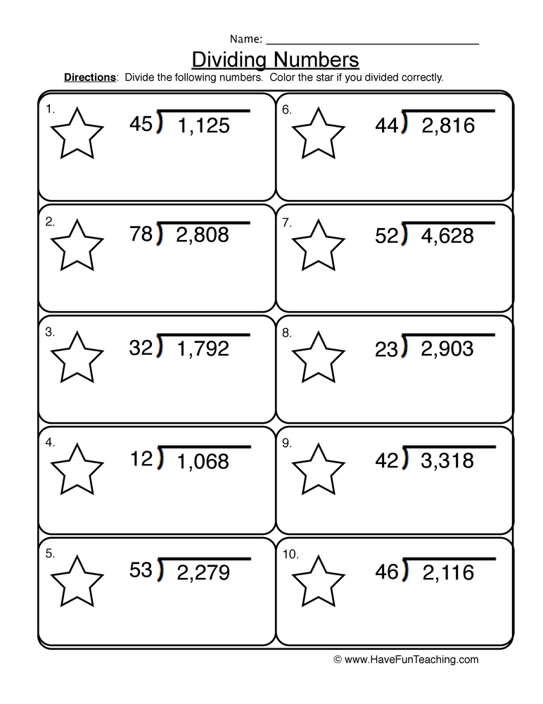 4 Digit Division Worksheets Worksheet School Long Division Worksheets 