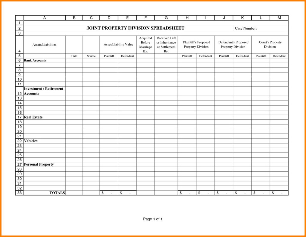 43 Divorce Division Of Assets Worksheet Worksheet Database