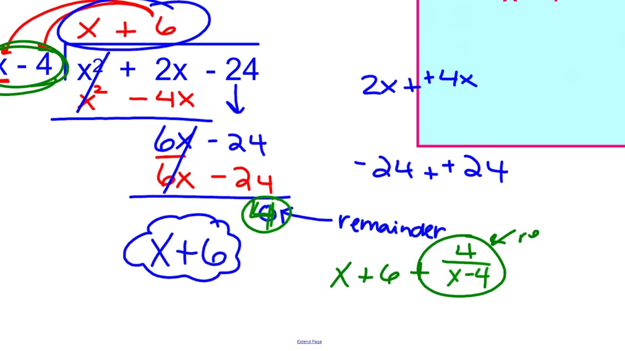 5 3 C Dividing Binomials Using Long Division YouTube