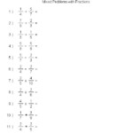 Adding Subtracting Multiplying Dividing Two Fractions Worksheets