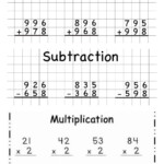 Addition Multiplication Subtraction And Division Worksheets