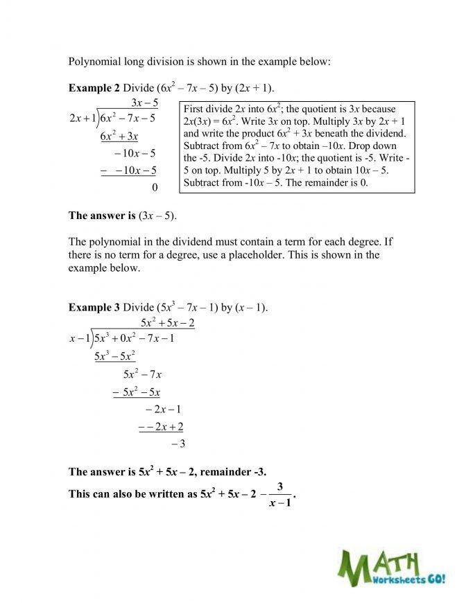 Answer Key Synthetic Division Worksheet Answers Divisonworksheets