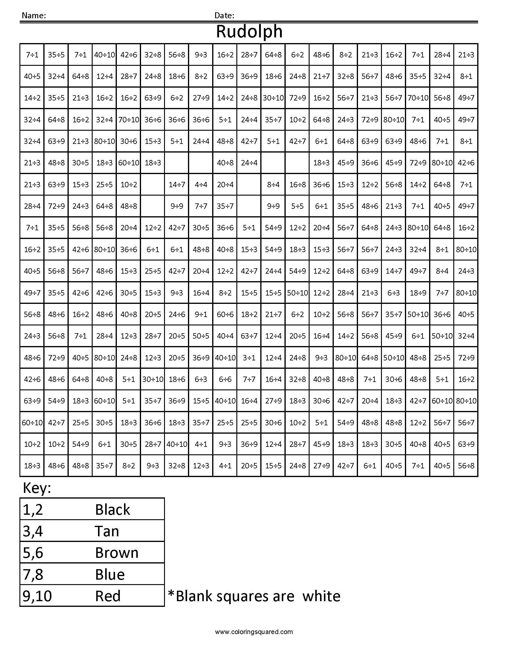 Christmas Division Coloring Worksheets AlphabetWorksheetsFree