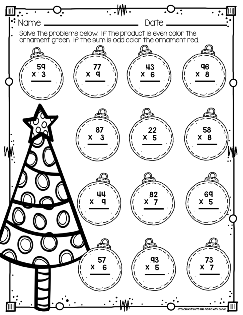 Christmas Division Worksheets 4Th Grade 4th Grade Math Worksheets 