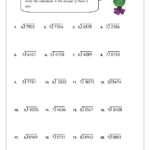 Divide 4 digit Numbers By A Single Digit Division Maths Worksheets