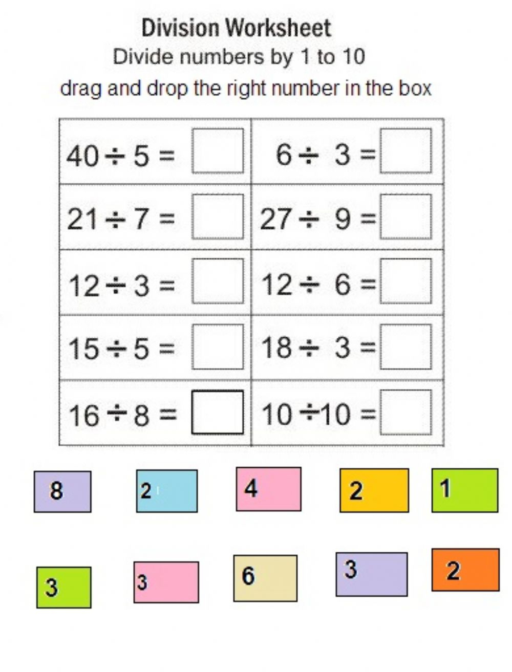 Dividing By 3 Worksheet 3 Worksheet Division Missing Numbers