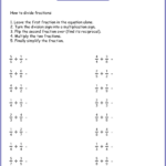 Dividing Fractions Using Models Worksheet