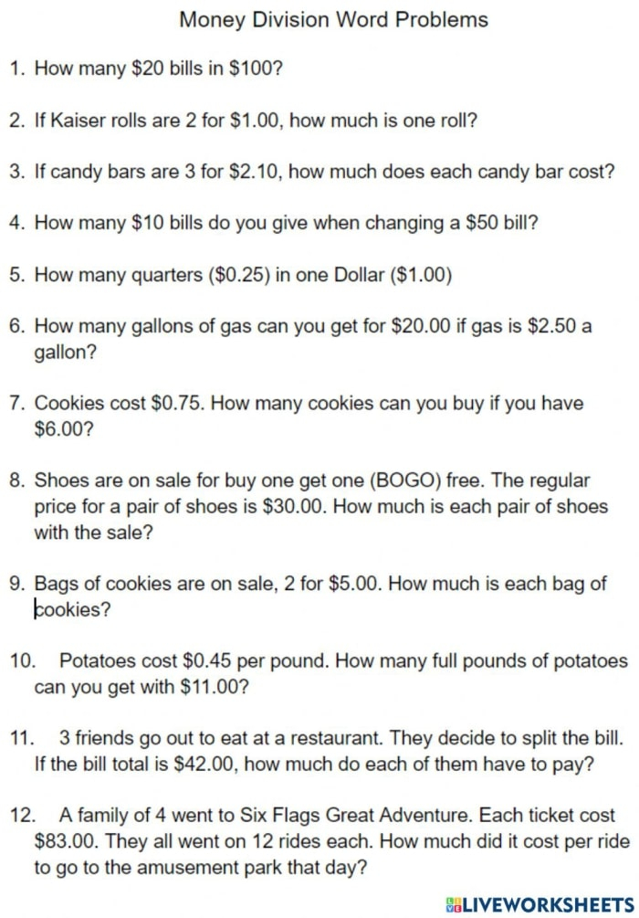 Divisibility Rules Word Problems Fourth Grade Math Worksheets Free