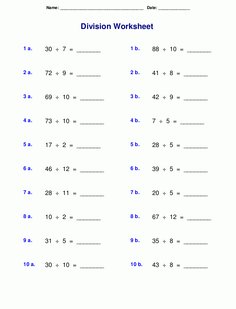 Division For 3 Grade
