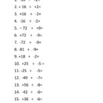 Division Of Integers Worksheet