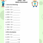 Division Worksheet For Class 3 Maths Maths Excercise