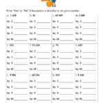 Ejercicio De Divisibility Rules 2 3 5 10