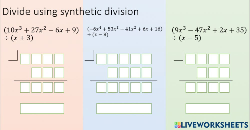 Ejercicio De Synthetic Division