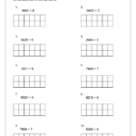 Formal Written Short Division 4 By 1 Division Maths Worksheets For
