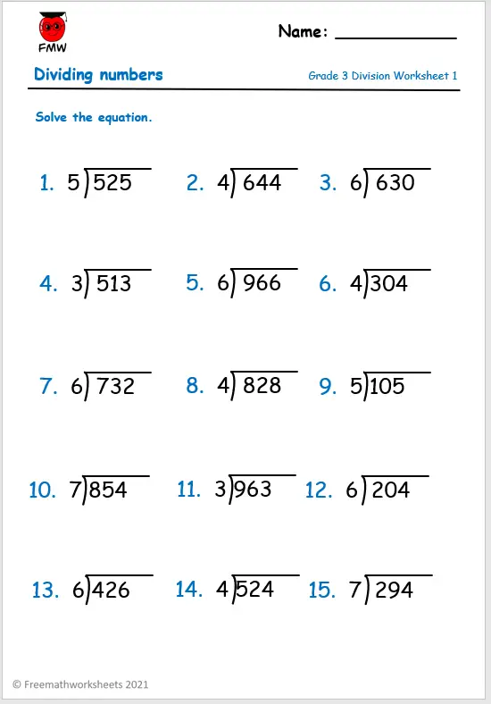 Fourth Grade Math Worksheets Free Printable K5 Learning Long Division 