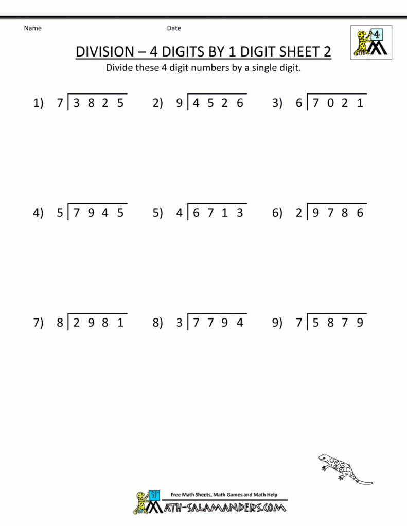 Free Division Worksheets