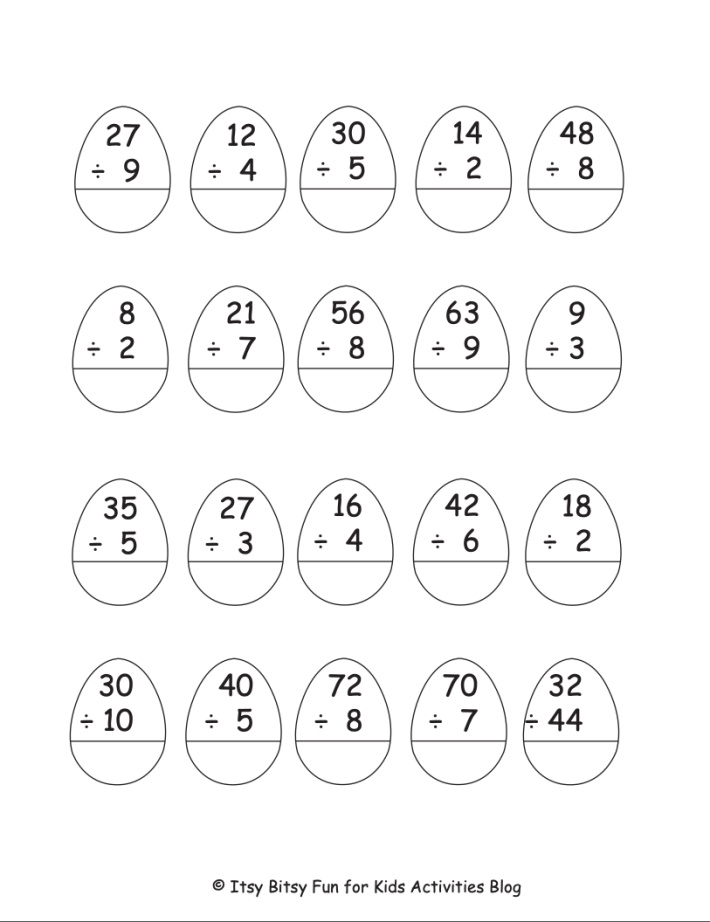 Free Printable Easter Addition Subtraction Multiplication Division Math Worksheets Voor 