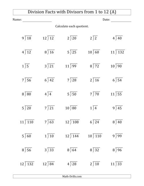 Grade 4 Worksheet Multiplication Facts With Missing Factors 2 12 K5