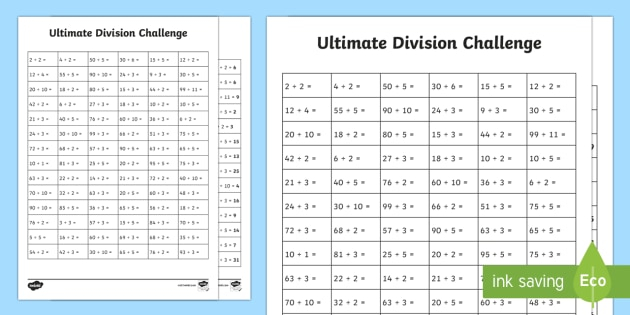 KS1 Ultimate Division Challenge Worksheet Worksheet