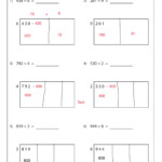 Long Division Box Method Worksheets