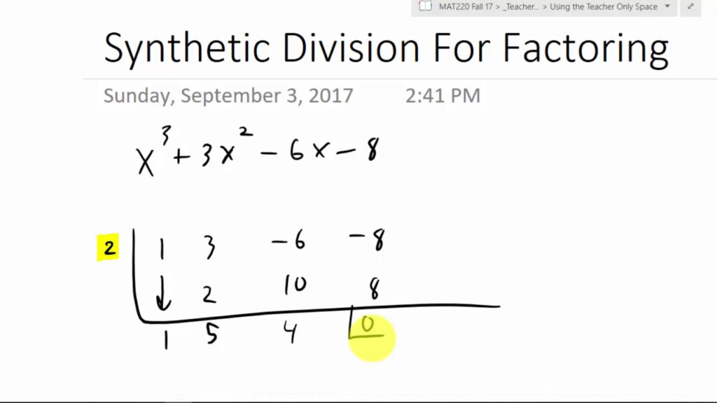 MAT220 Factoring Using Synthetic Division YouTube