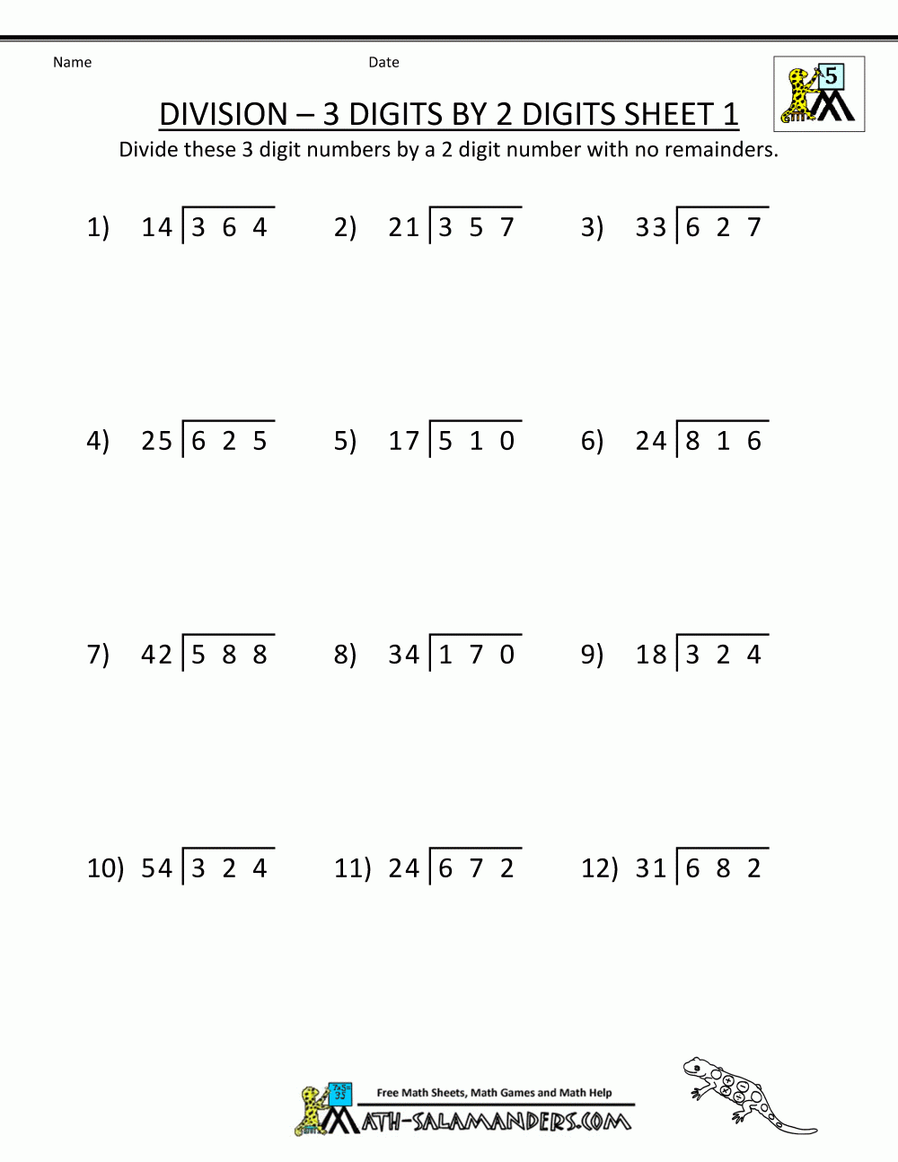 Math Worksheets Grade 5 Division Robert Armstrong s English Worksheets