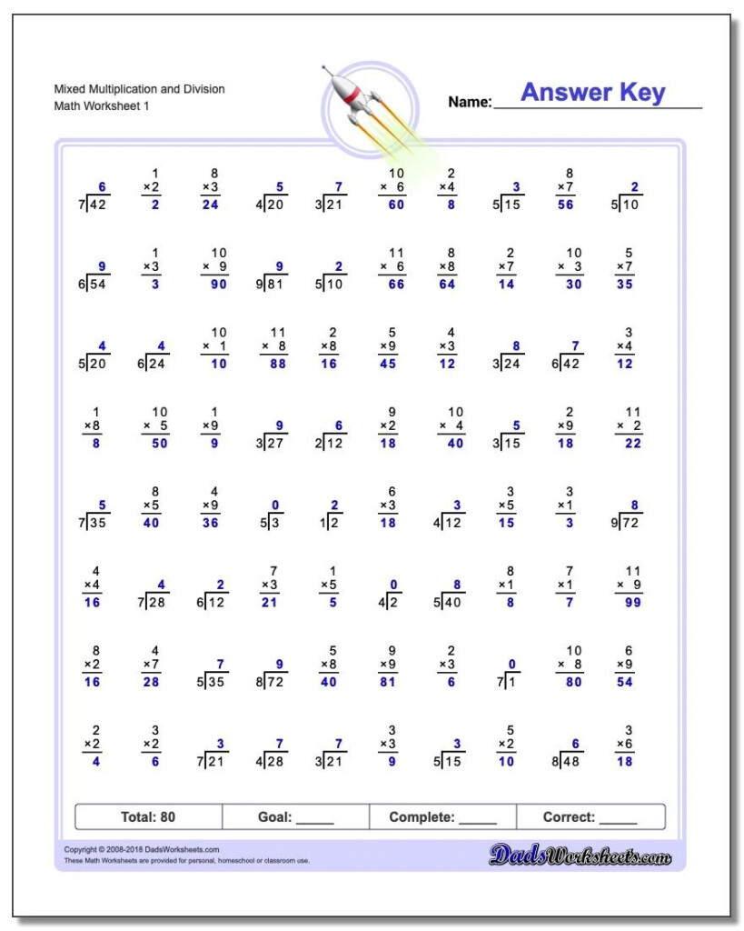 Mixed Division And Multiplication Worksheets