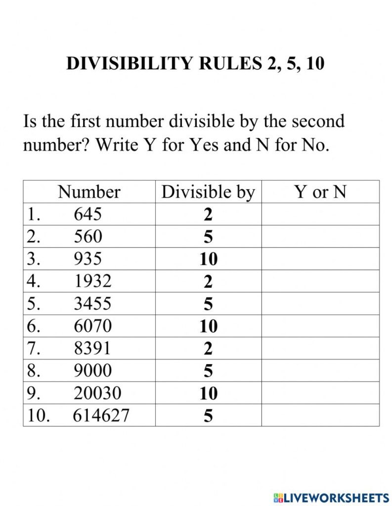 More Divisibility Rules Worksheets K5 Learning Divisibility Test 