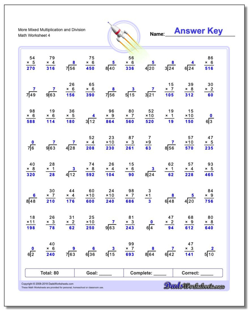 Multiplication And Division Worksheets Times Tables Worksheets