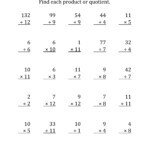 Multiplying And Dividing With Facts From 1 To 12 A Multiplication And