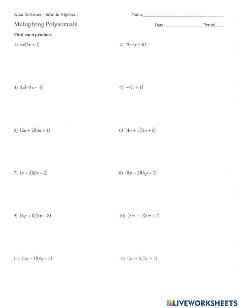 Multiplying Polynomials Worksheet 25 Answers