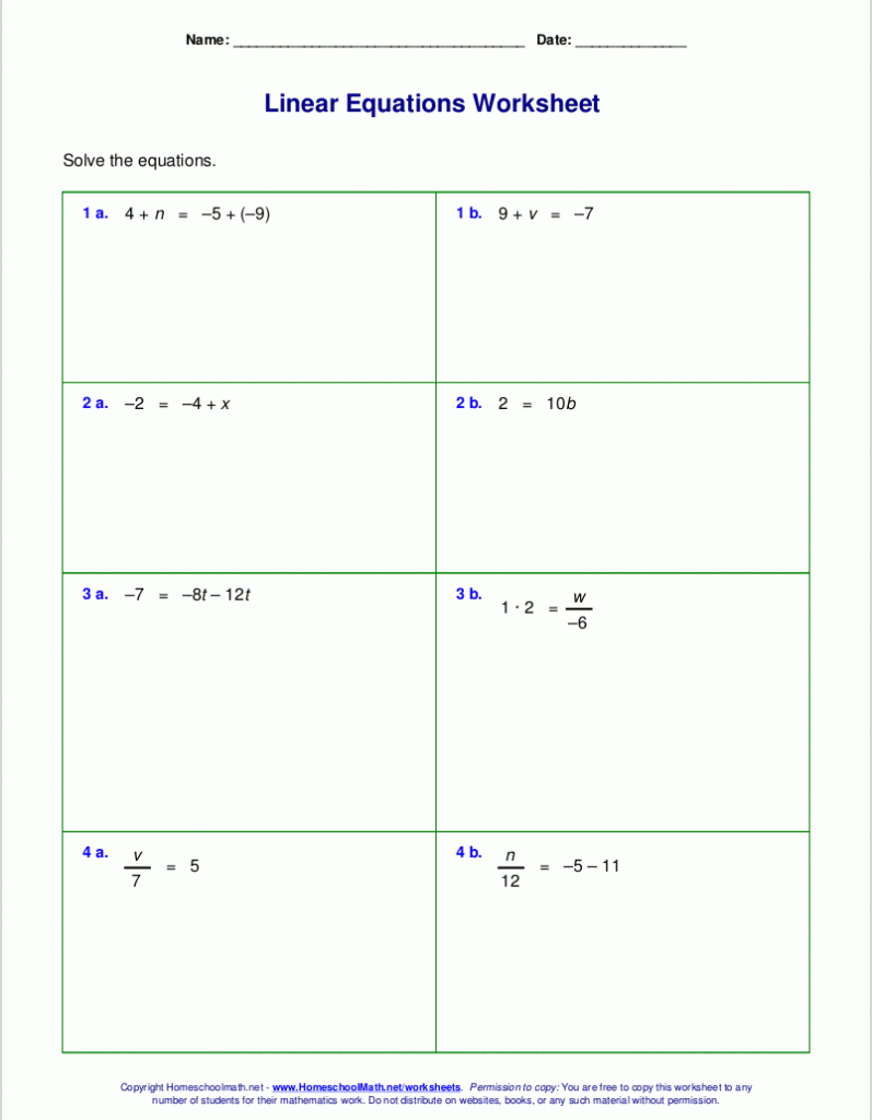 One Step Equations With Multiplication And Division Worksheet Times 