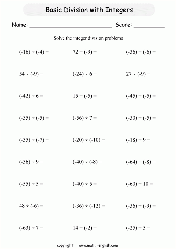 Printable Primary Math Worksheet For Math Grades 1 To 6 Based On The