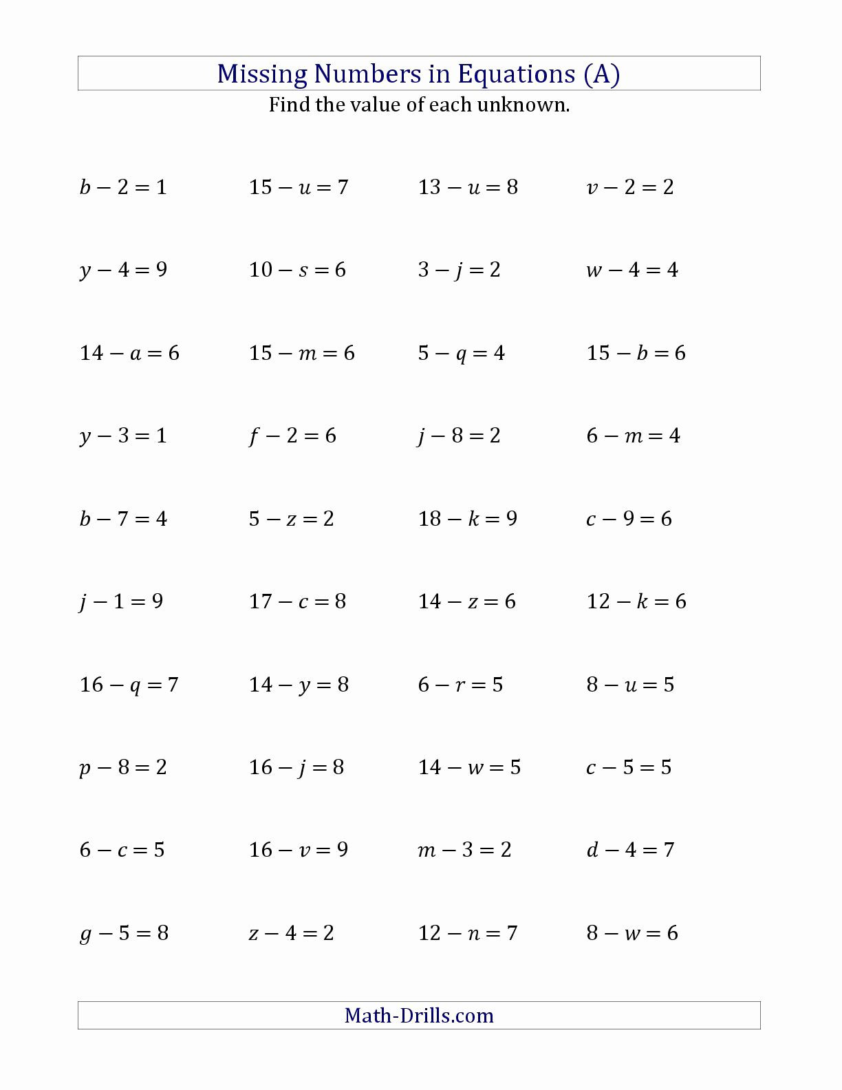 Solving Multiplication And Division Equations Worksheets Db excel