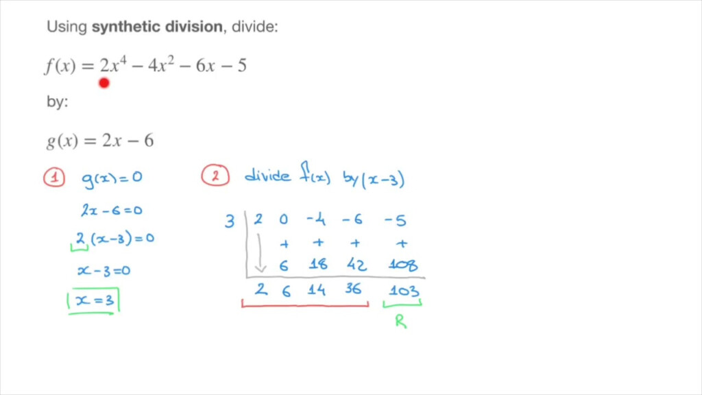 Synthetic Division Worksheet With Answers